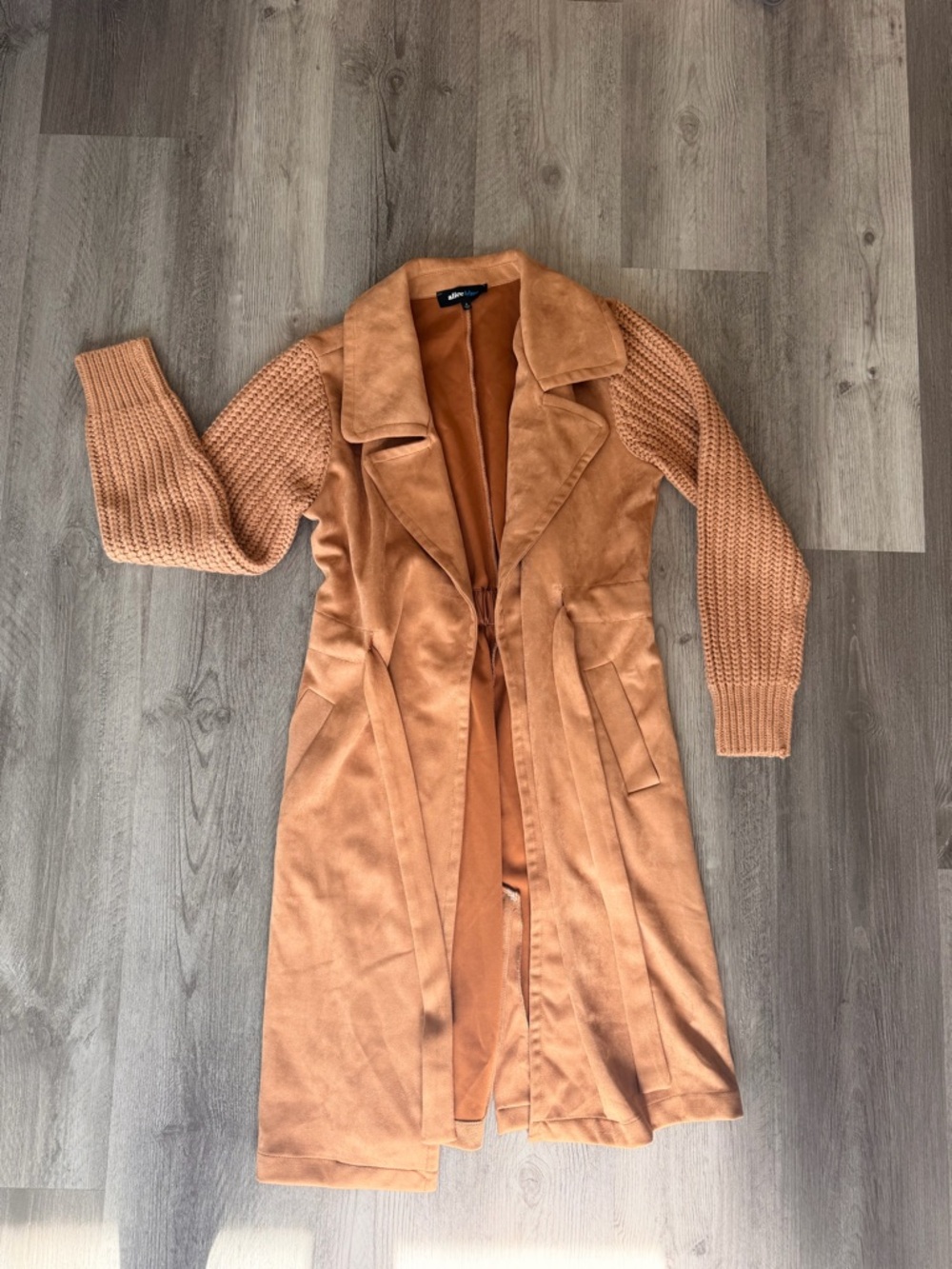 New Alice Blue Tan Suede-Look Jacket